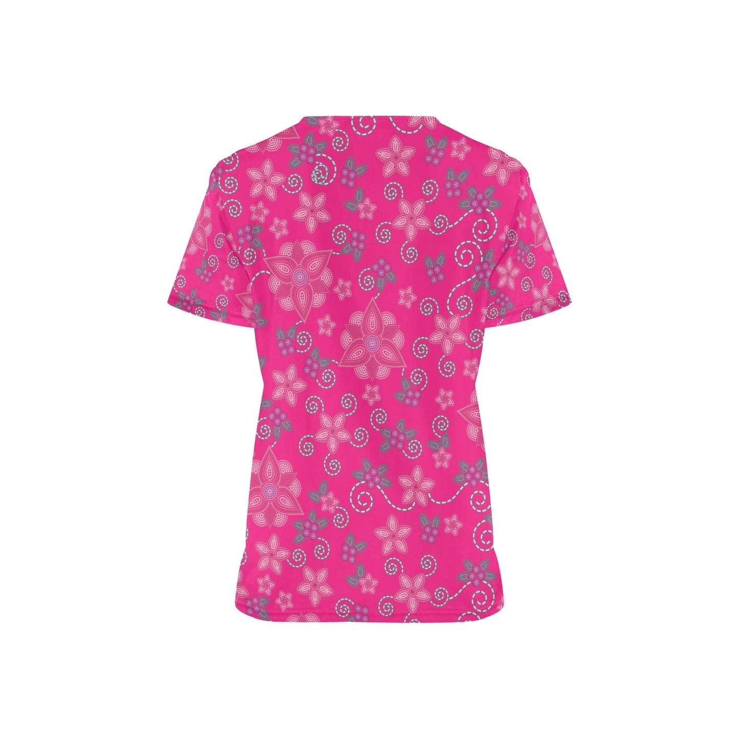 Berry Picking Pink Scrub Top