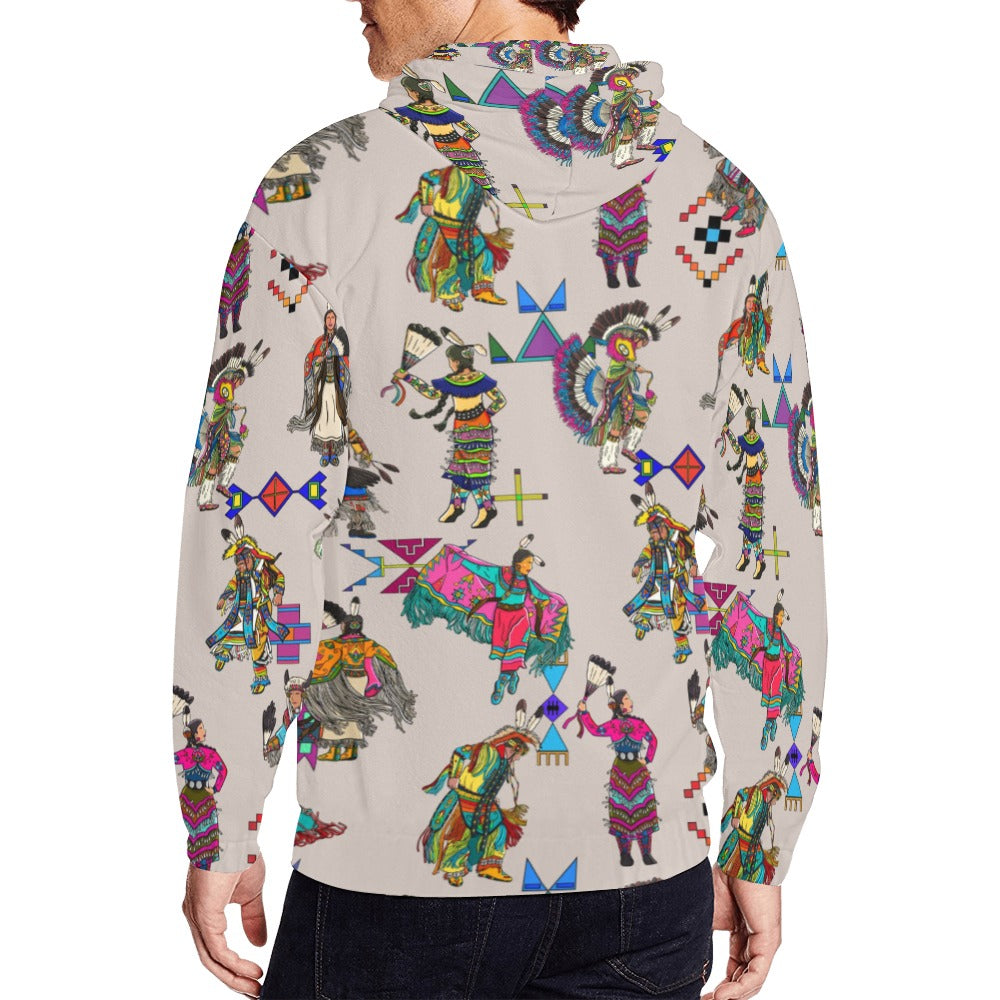 Grand Entry Dancers Muslin Men's Zipper Hoodie