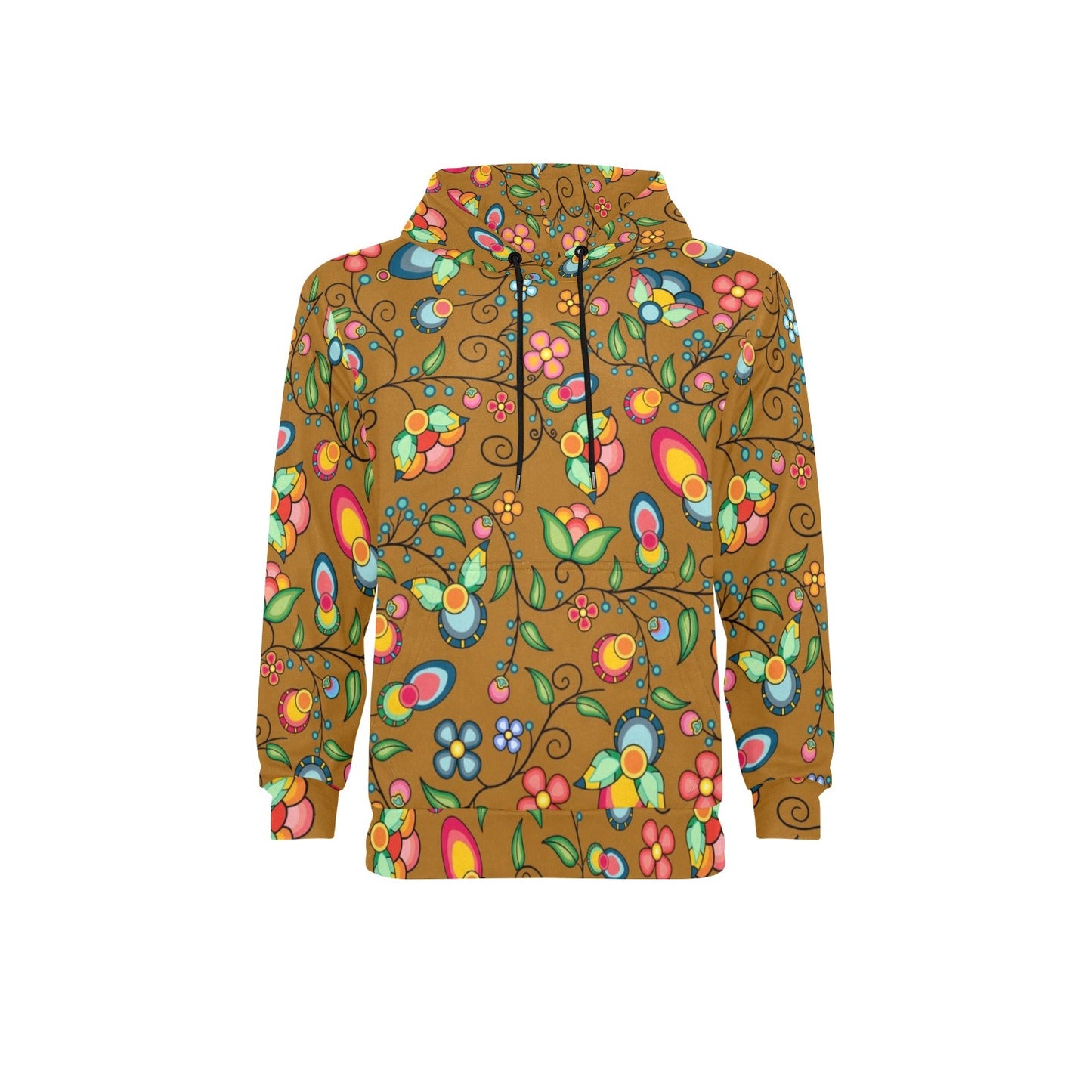 Floral Bounty Fall Leaves Men's Long Sleeve Fleece Hoodie