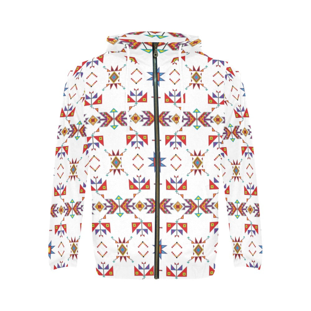 Scattered Generations White Men's Zipper Hoodie