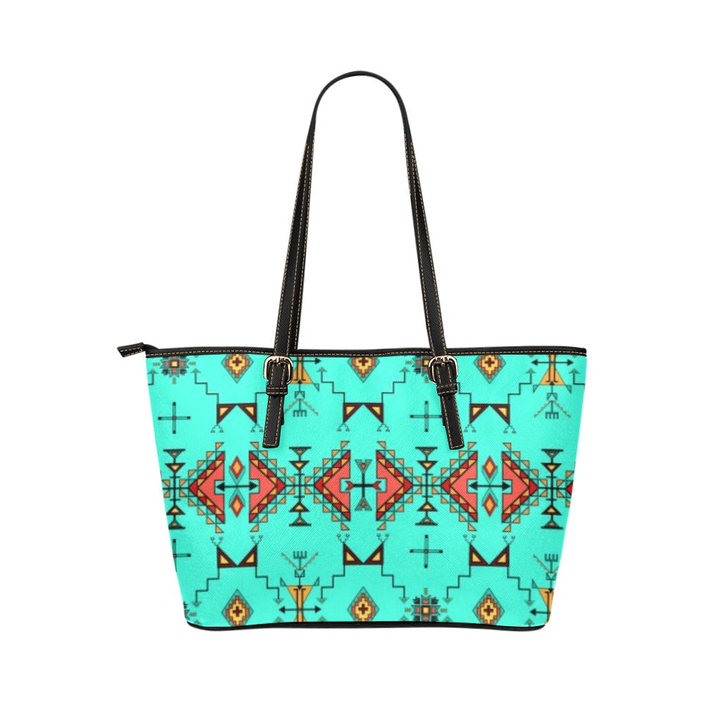 Thunder Flight Turquoise Leather Tote