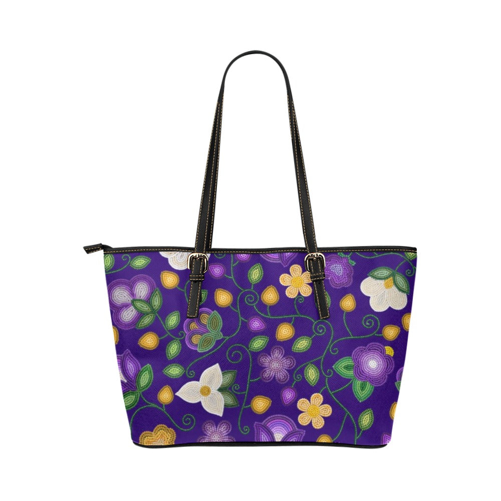 Midnight Moss Bloom Aubergine Leather Tote