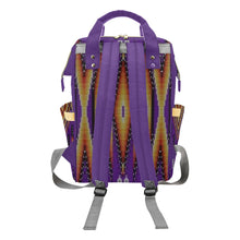 Load image into Gallery viewer, Fire Feather Purple Multi-Function Diaper Backpack/Diaper Bag
