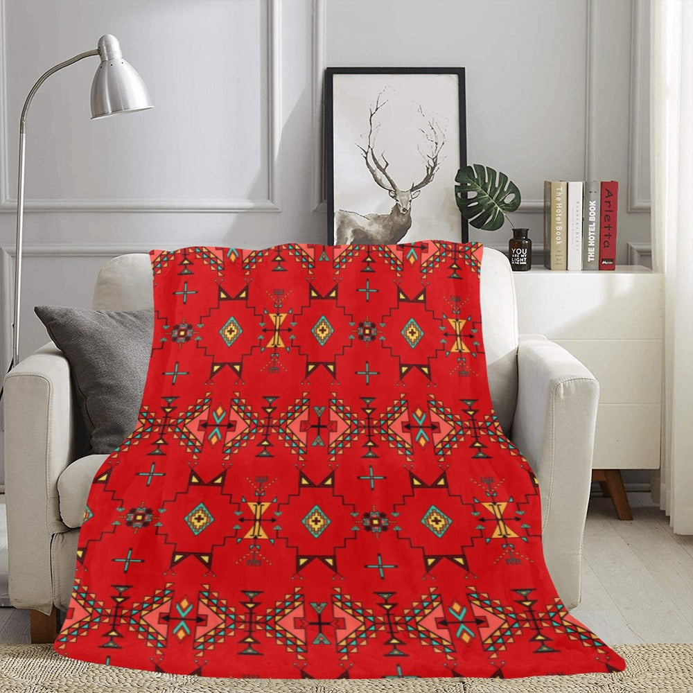 Thunder Flight Red X-Large Micro Fleece Blanket