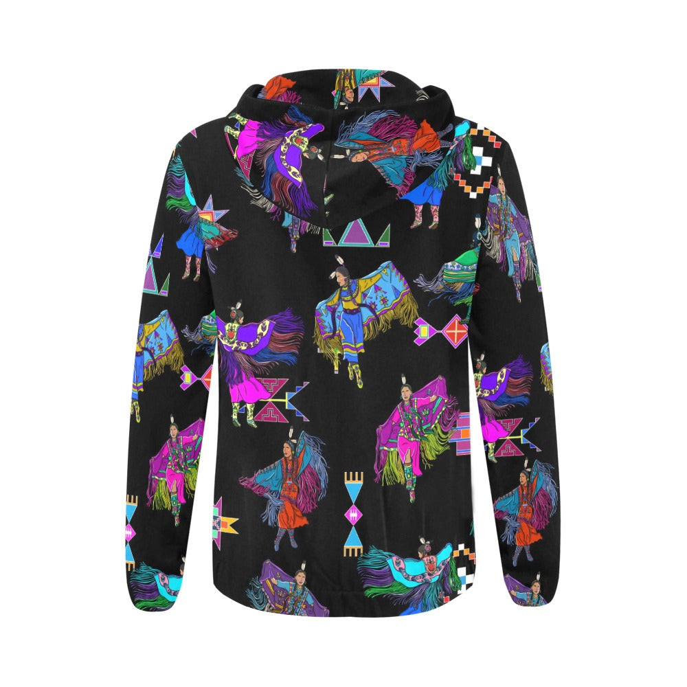 Women's Fancy Dancers Black Full Zip Hoodie for Women