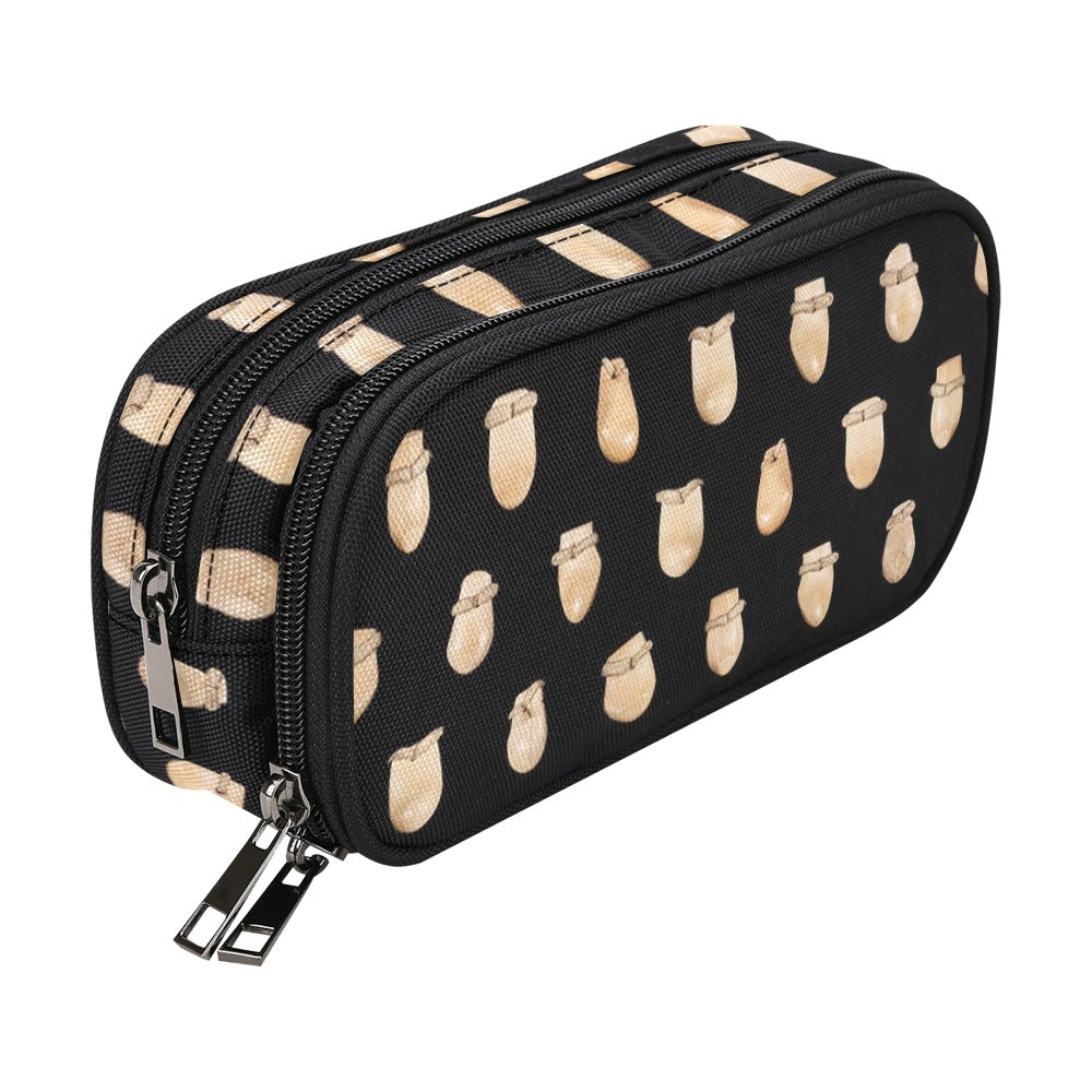 Elk Teeth on Black Pencil Pouch