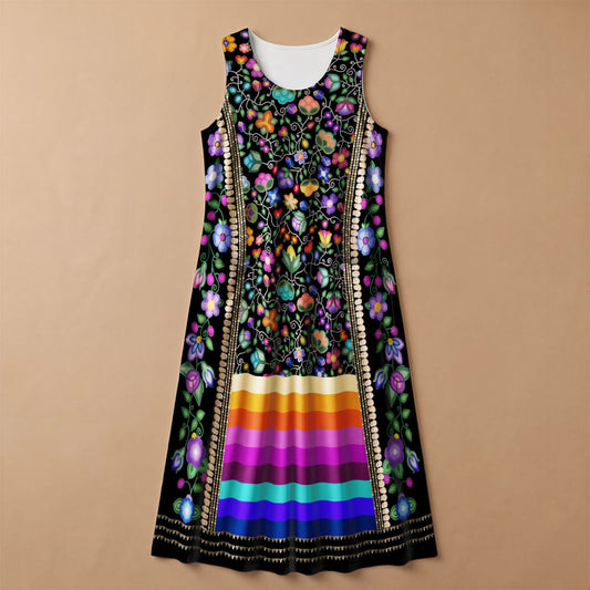 Beaded Offering Black 2 Women's Sleeveless Long Dress