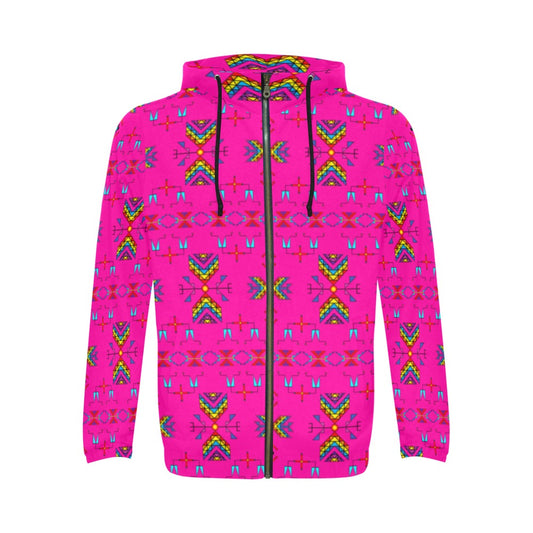 Rainy Chief Rainbow Hot Pink Zip Hoodie