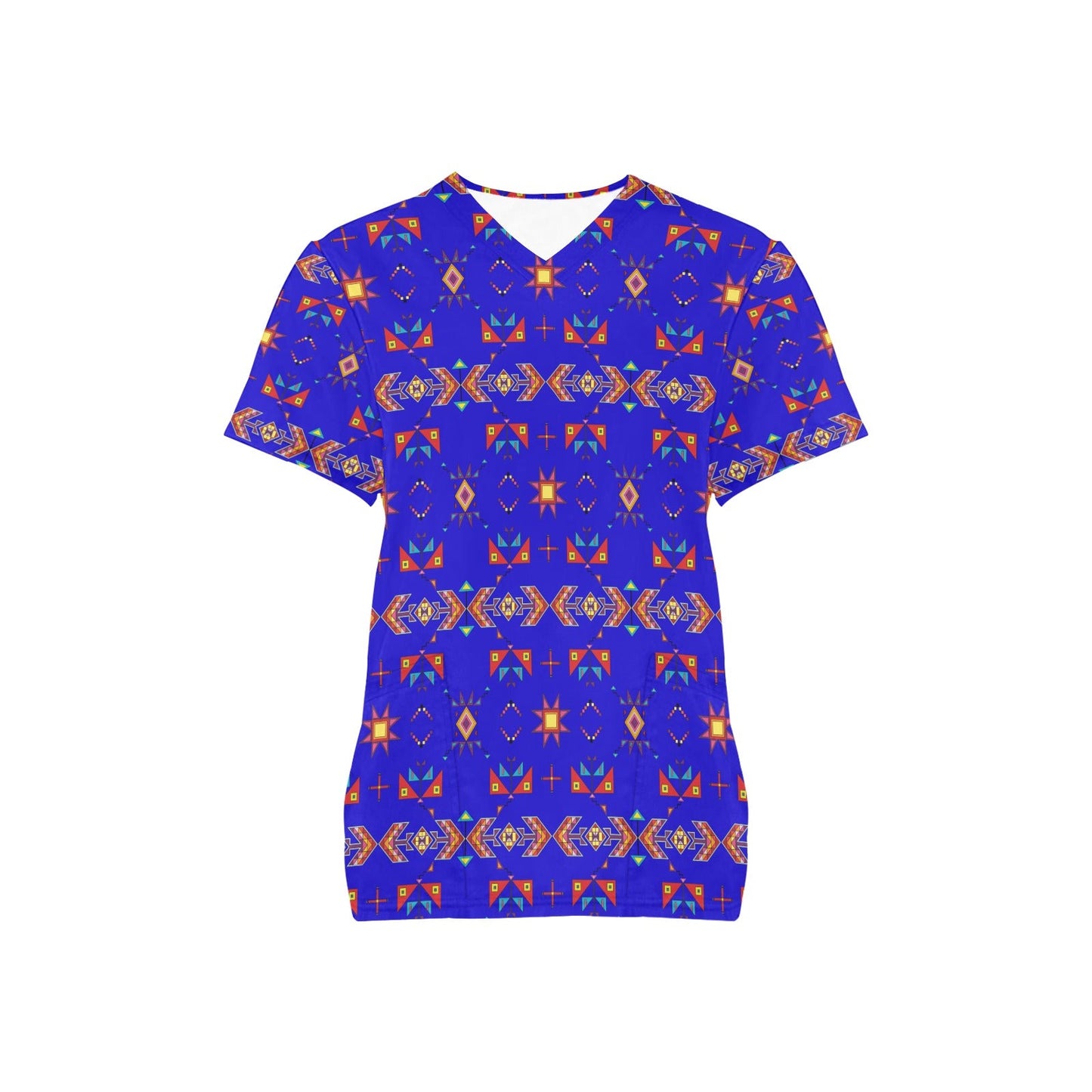 Scattered Generations Royal All Over Print Scrub Top