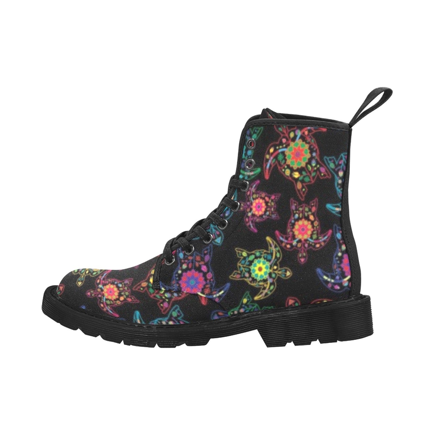 Neon Floral Turtle Boots