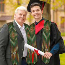 Load image into Gallery viewer, Fire Feather Green Graduation Stole
