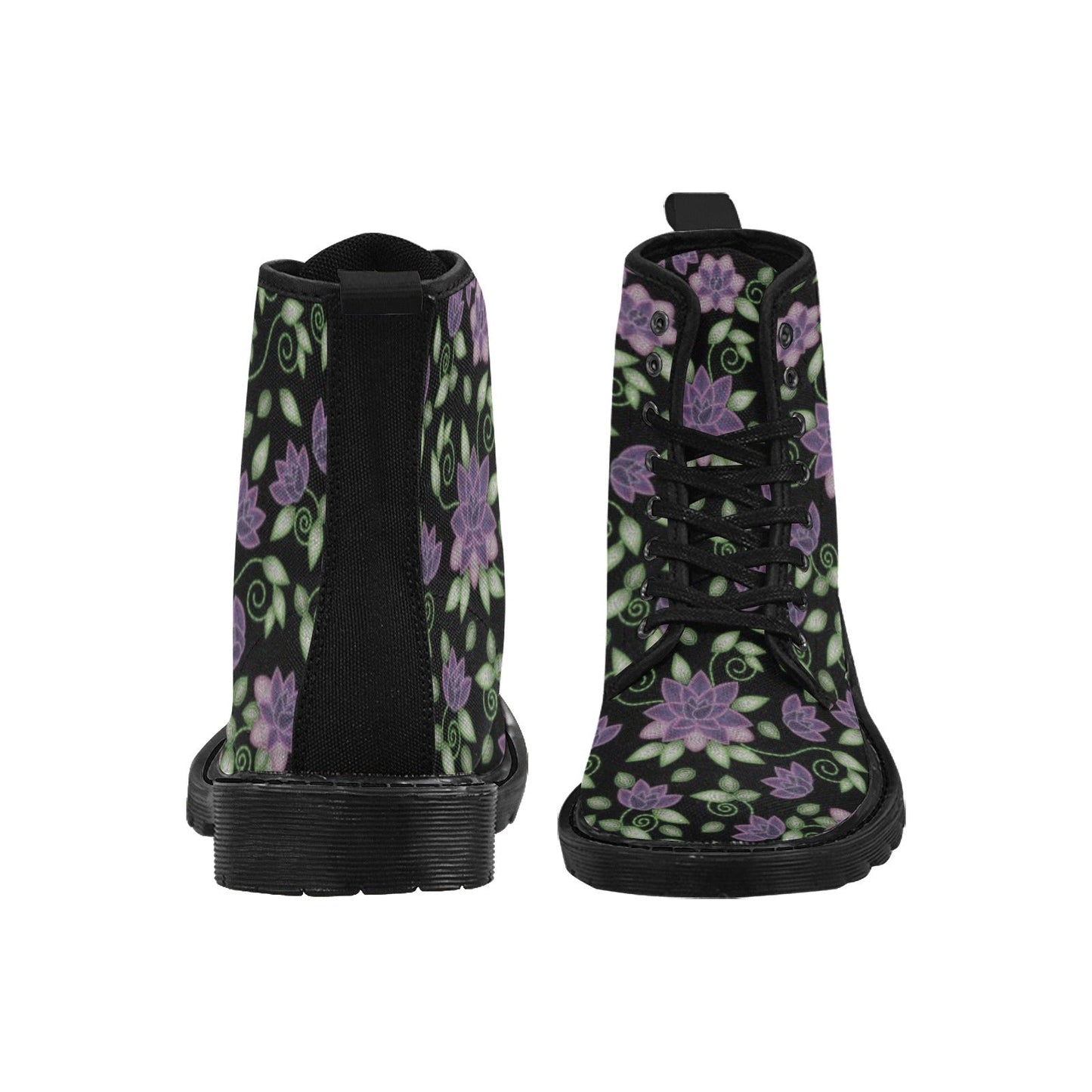 Purple Beaded Rose Boots