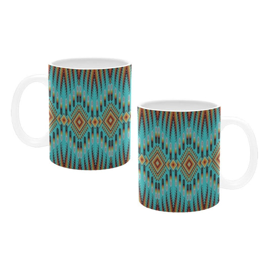 Fire Feather Turquoise Mug