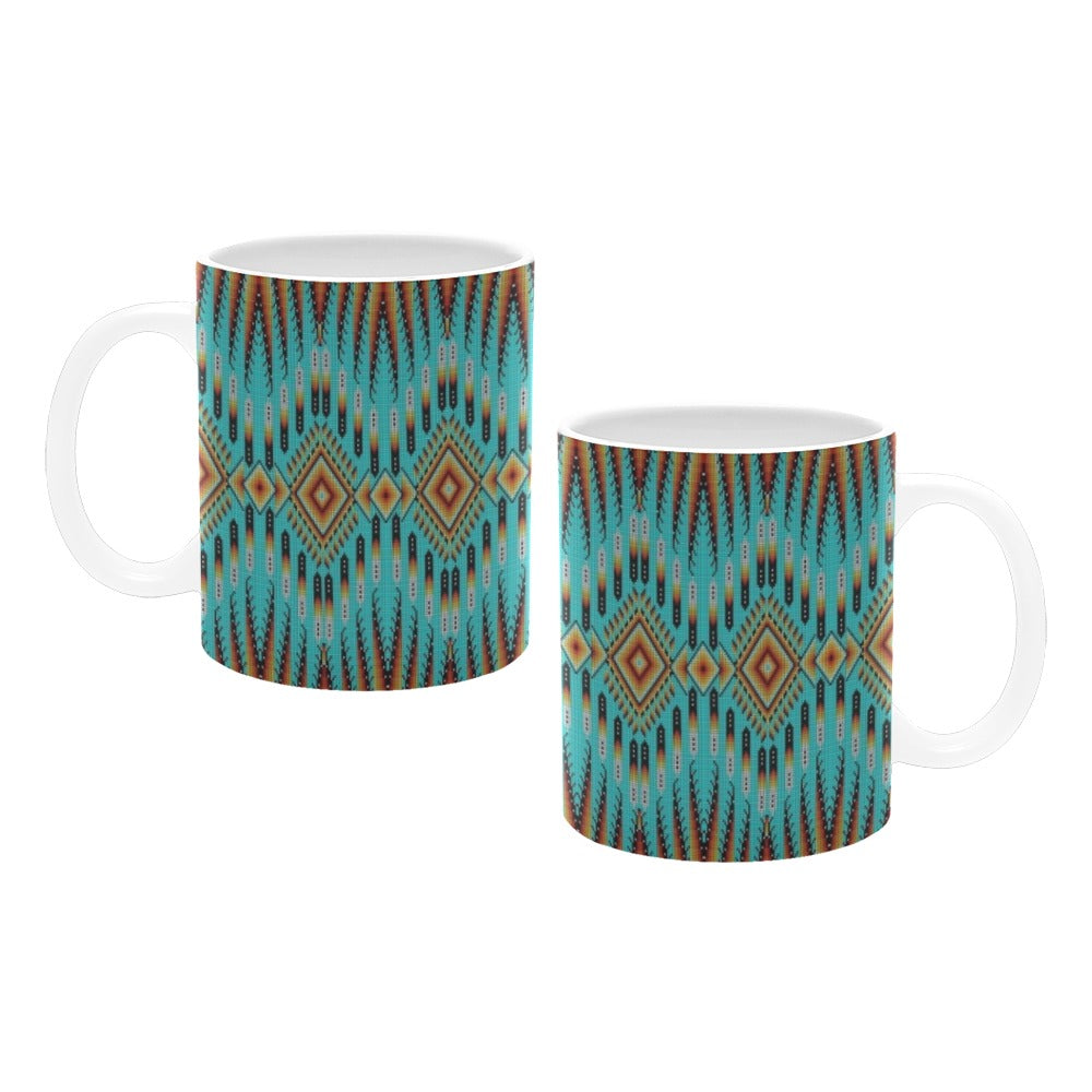 Fire Feather Turquoise Mug