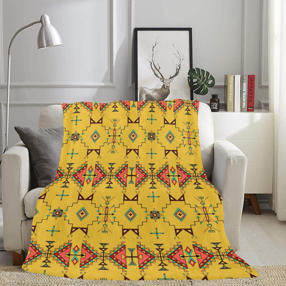 Thunder Flight Yellow X-Large Micro Fleece Blanket