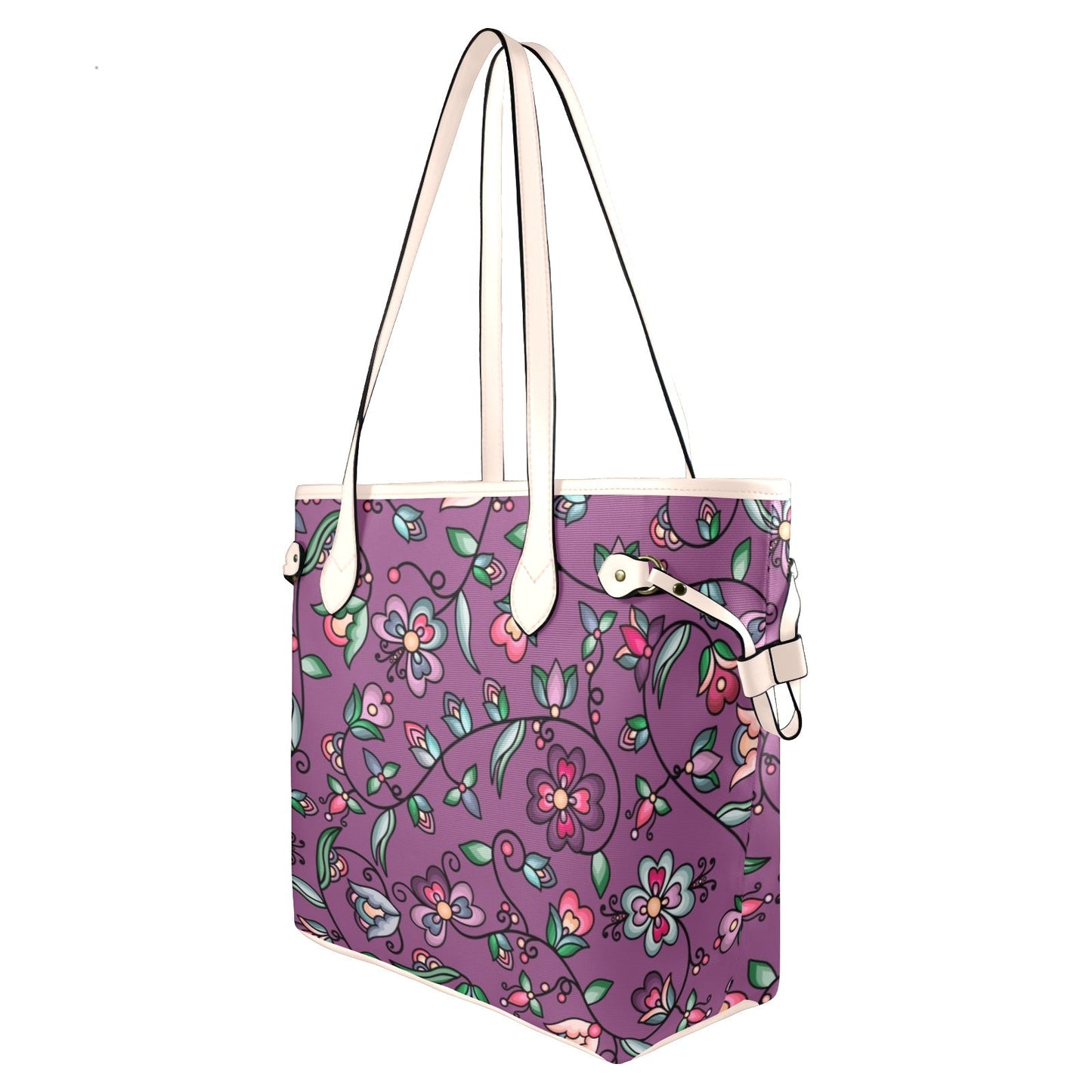 Amber Evening Garland Purple Clover Canvas Tote