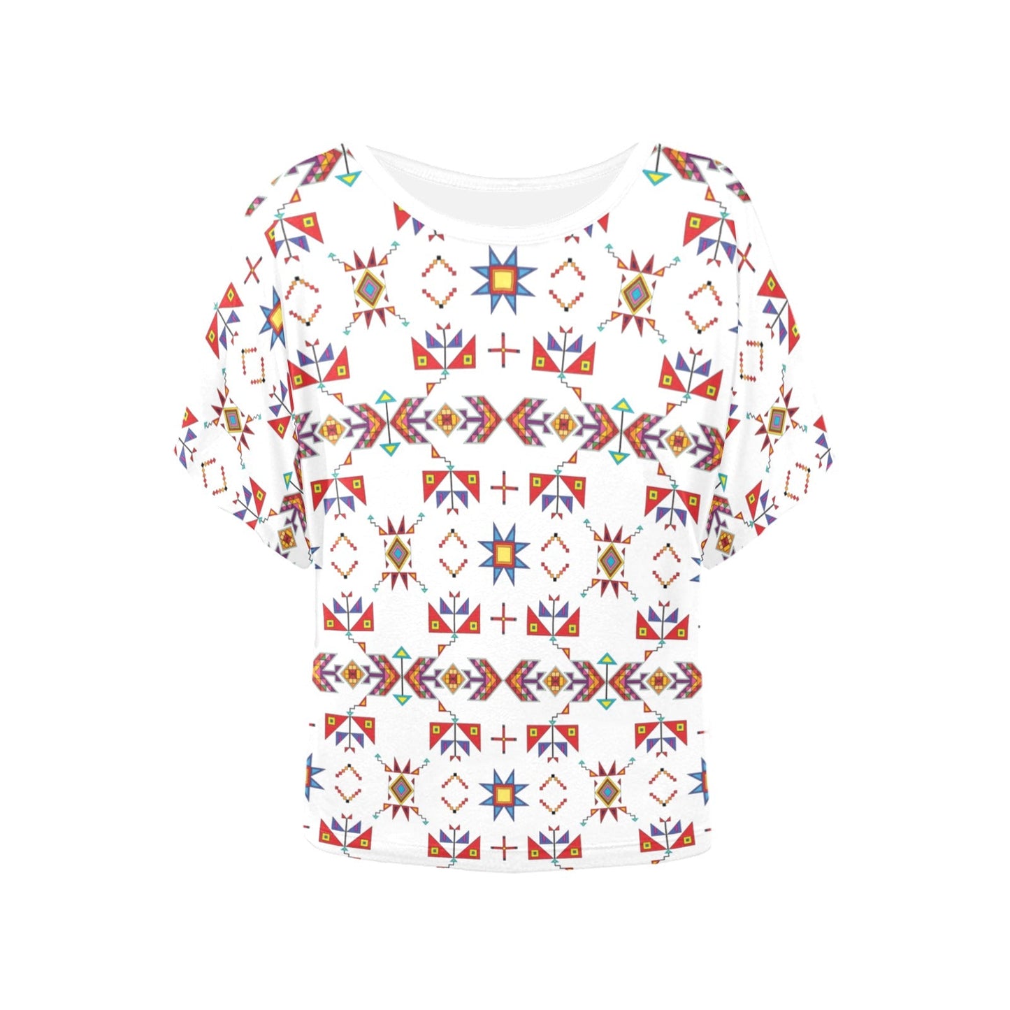 Scattered Generations White Women's Batwing-Sleeved Blouse T shirt