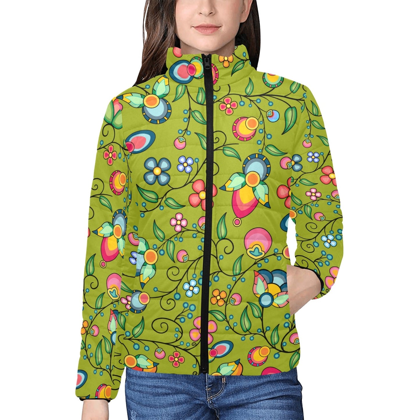 Floral Bounty Sweetgrass Women's Padded Jacket