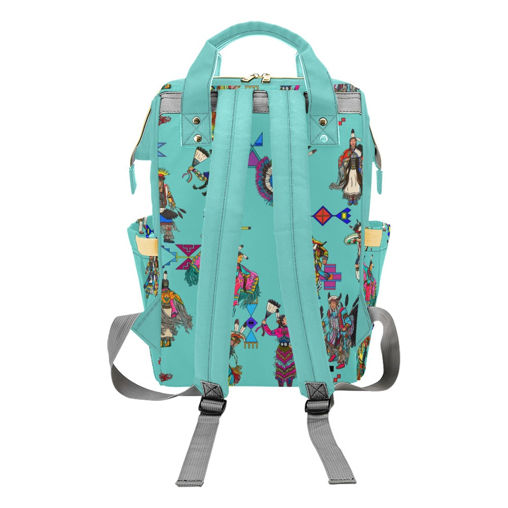 Grand Entry Dancers Eggshell Blue Multi-Function Diaper Backpack