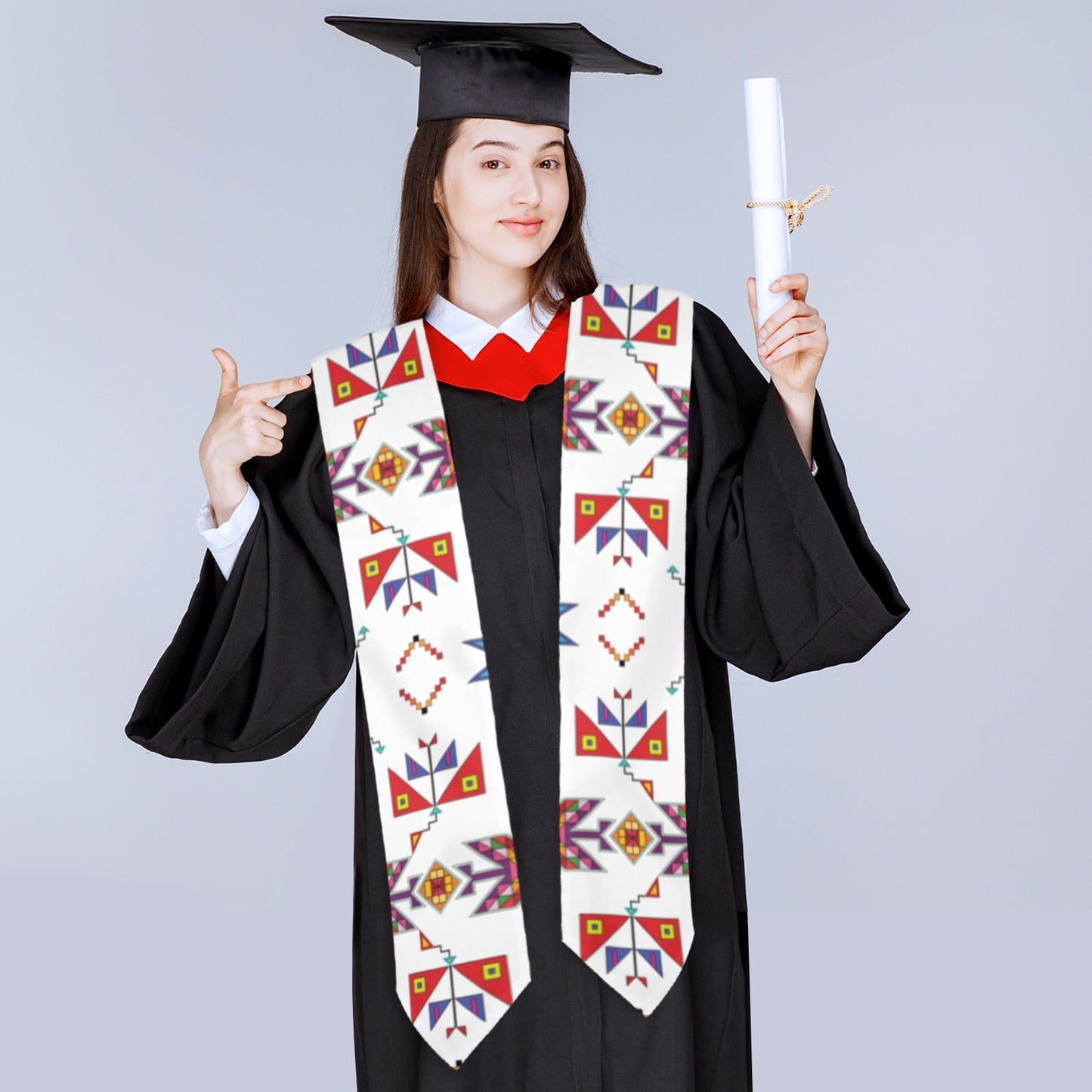Scattered Generations White Graduation Stole