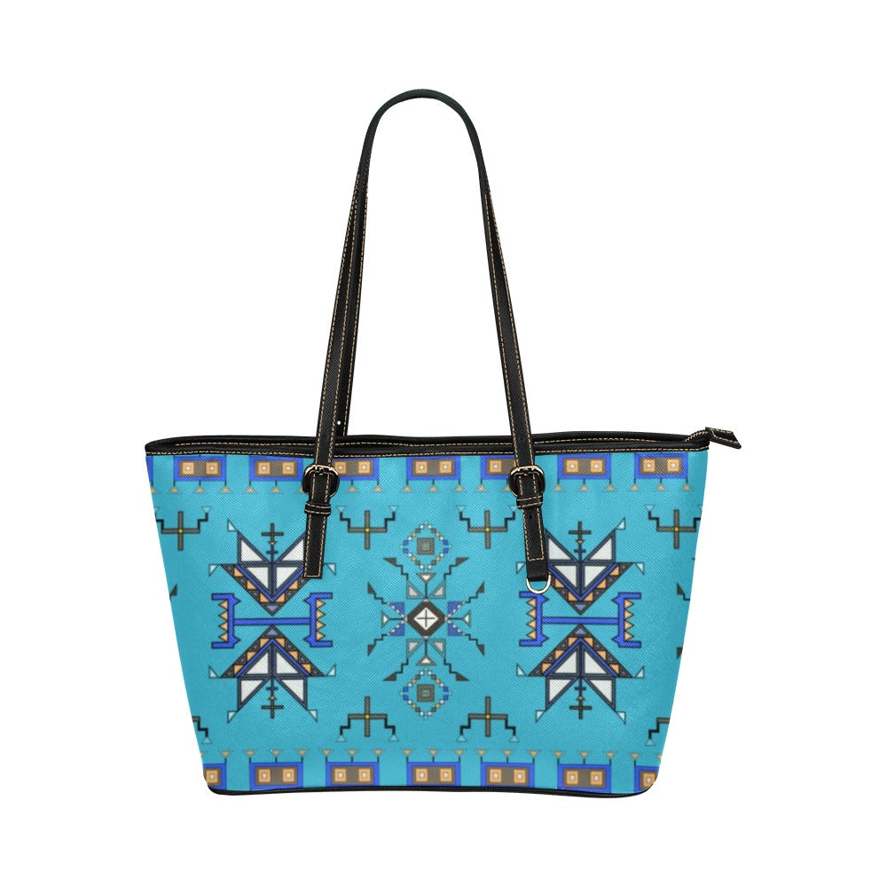 Eagle Strike Blue Leather Tote