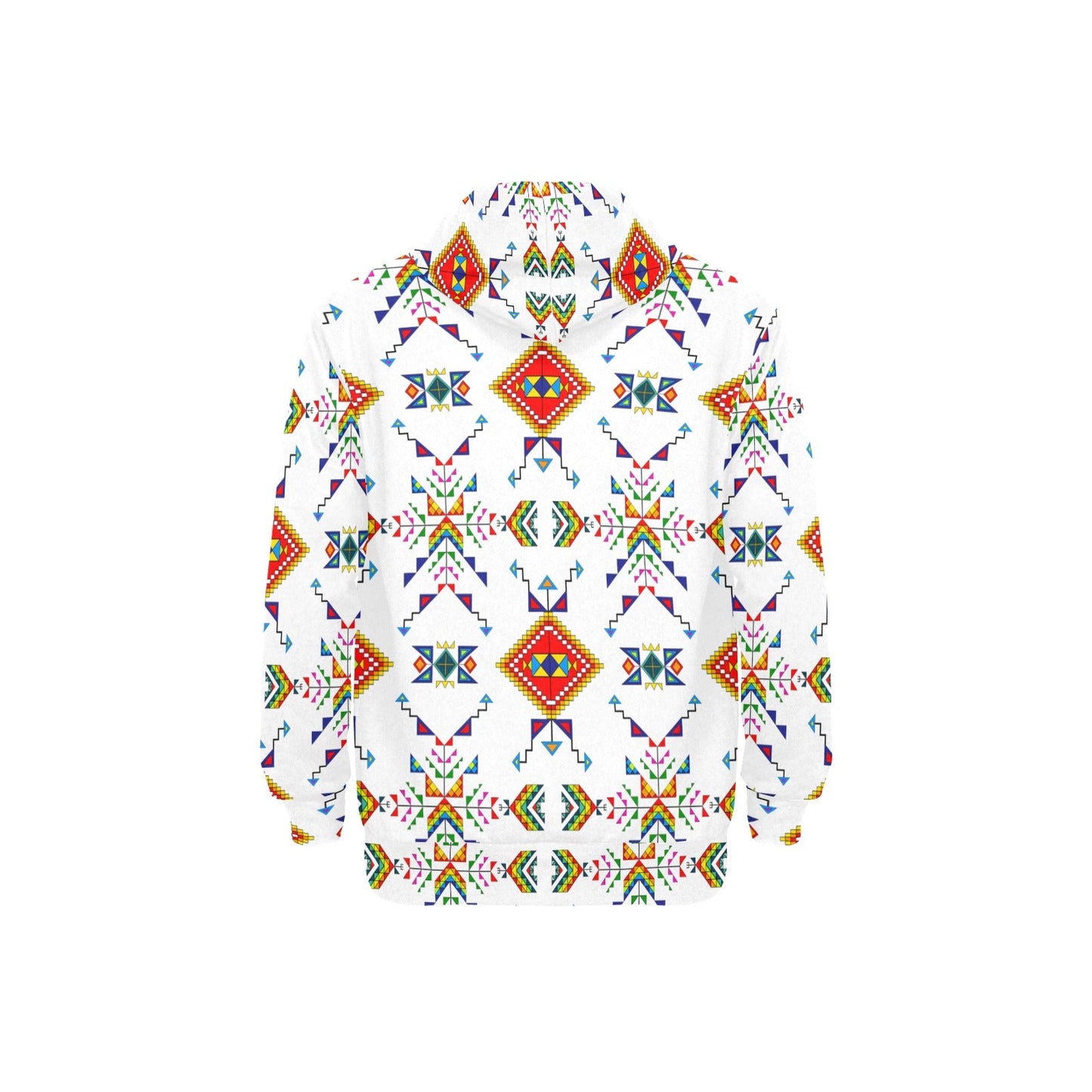 Buffalo Jump White Men's Long Sleeve Fleece Hoodie