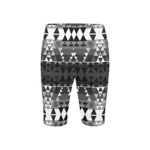 Load image into Gallery viewer, Writing on Stone Black and White Men&#39;s Knee Length Swimming Trunks
