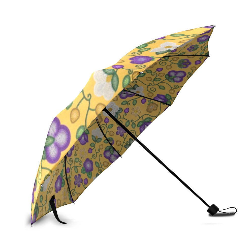 Midnight Moss Bloom Yellow Foldable Umbrella