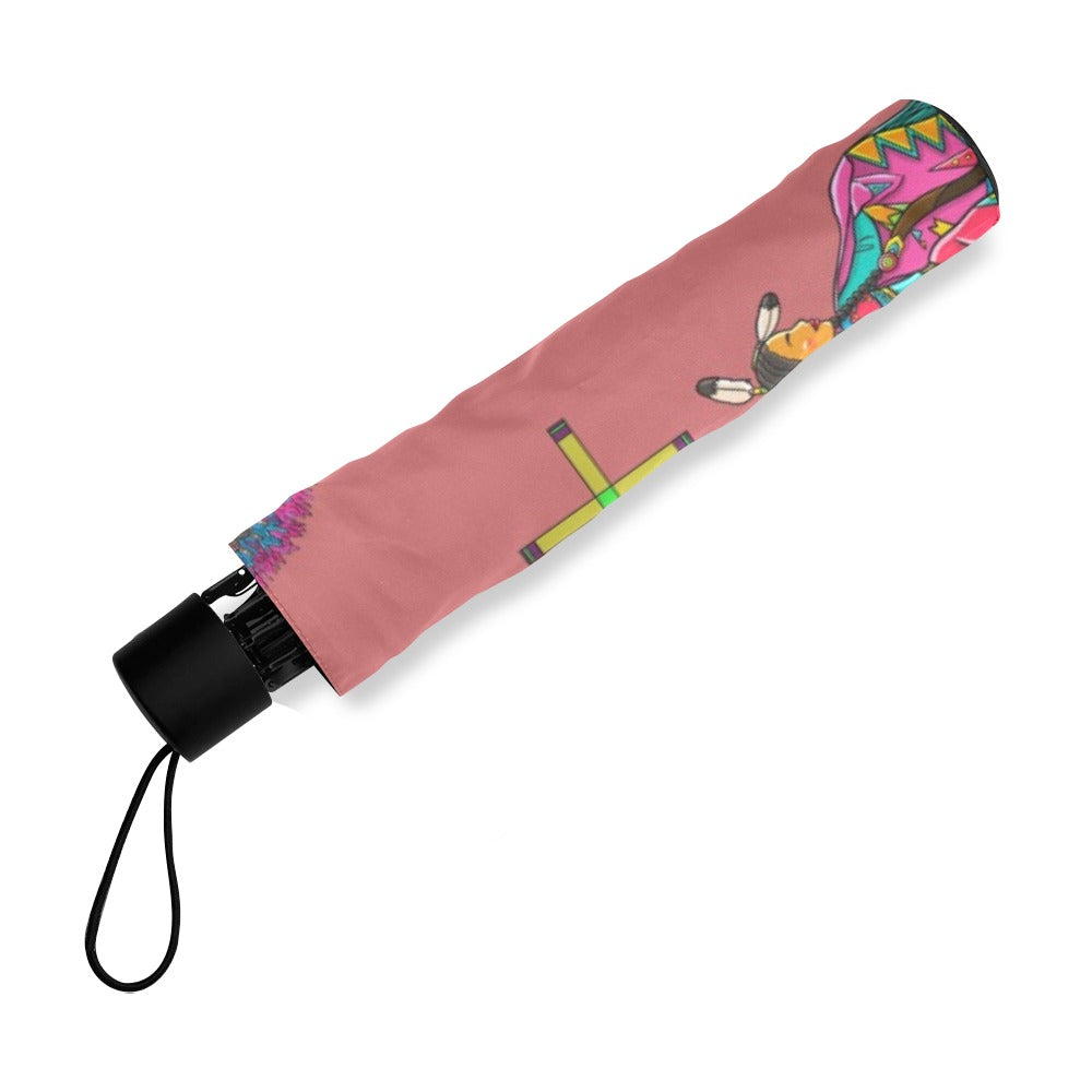 Grand Entry Dancers Terra Cotta Foldable Umbrella