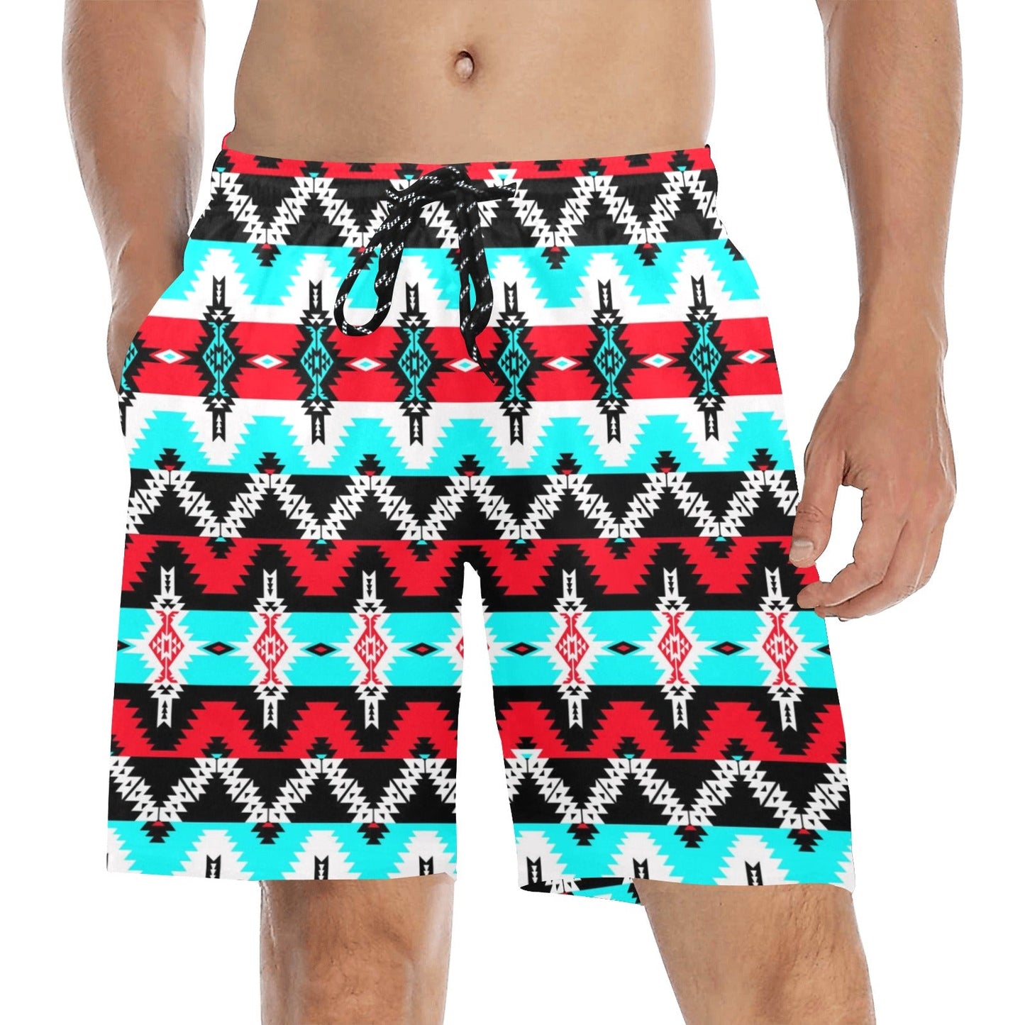 Two Spirit Dance Men's Mid-Length Beach Shorts