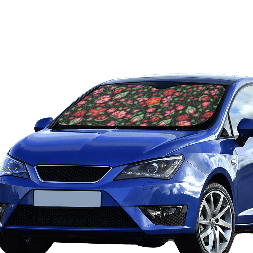 Rose Reverie Black Car Sun Shade 55"x30"