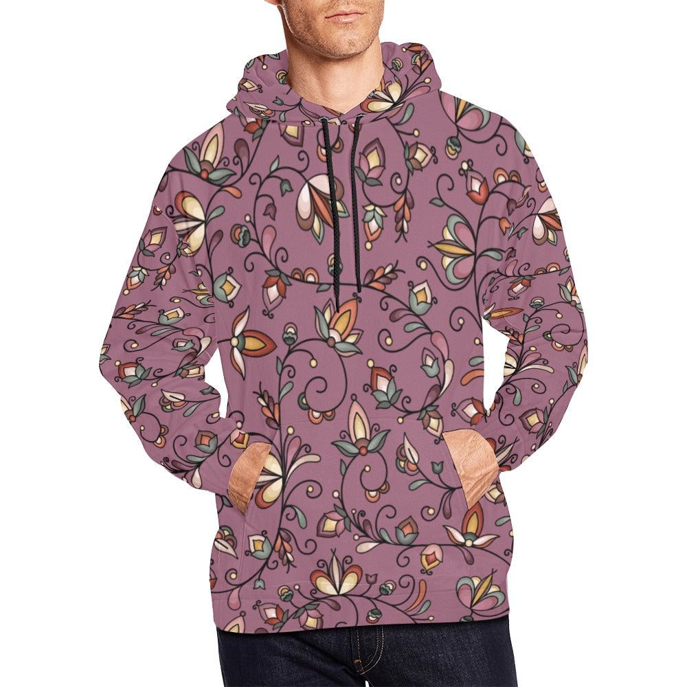 Burnt Sky Petals Magenta Hoodie for Men