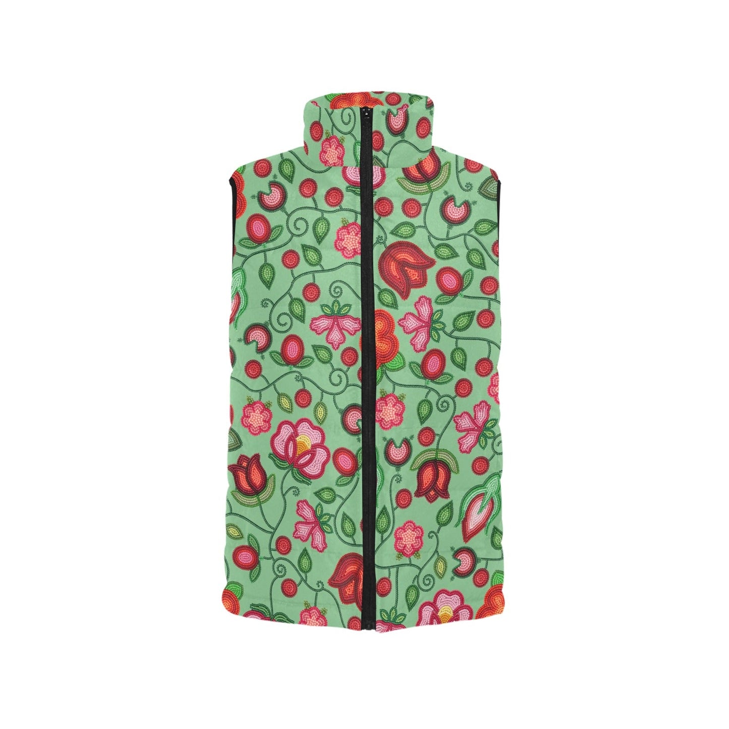 Rose Reverie Green Women's Padded Vest Jacket