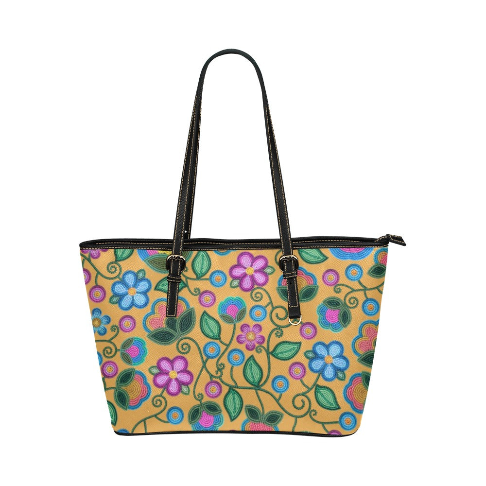 Turquoise Sunbeam Yellow Leather Tote