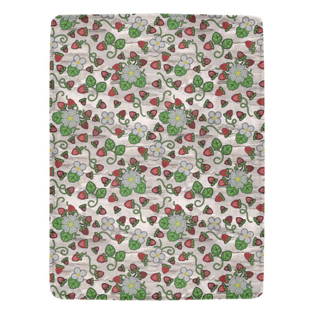 Strawberry Dreams Bright Birch X-Large Micro Fleece Blanket