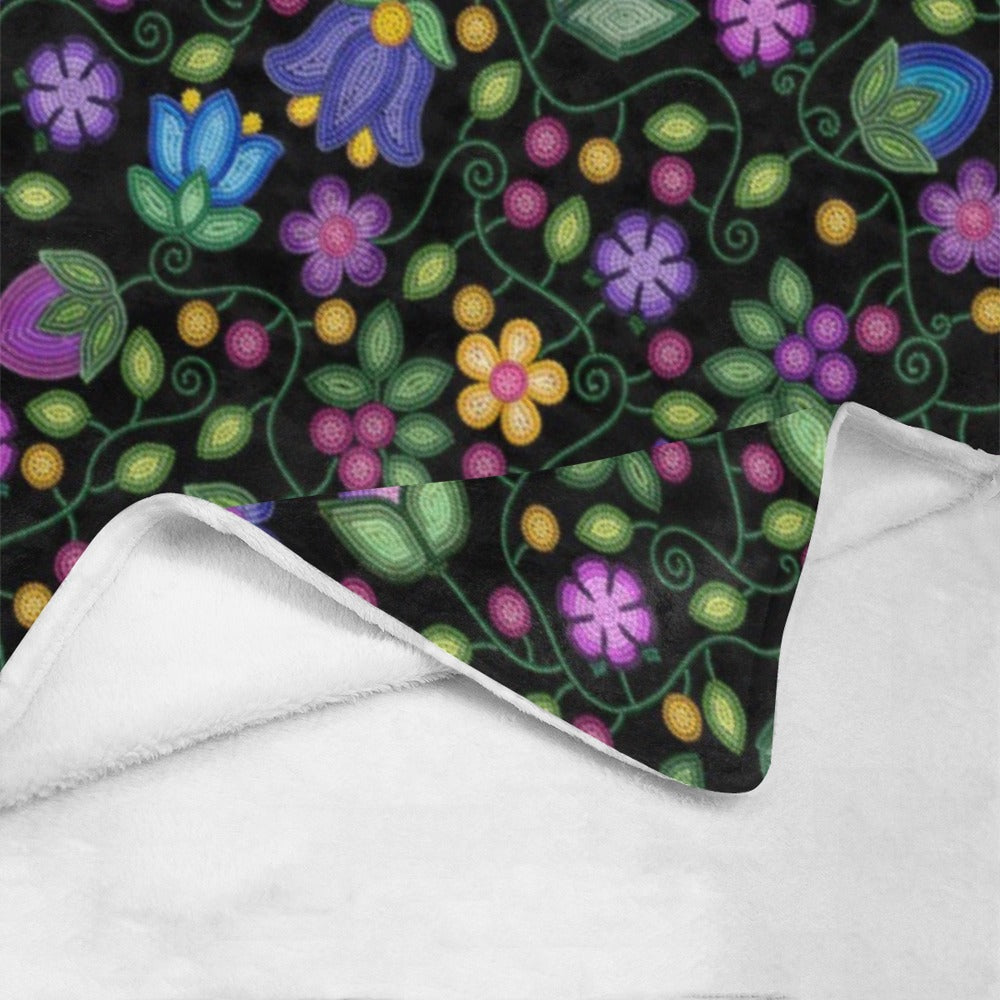 Bloom Uplift Black Small Micro Fleece Blanket