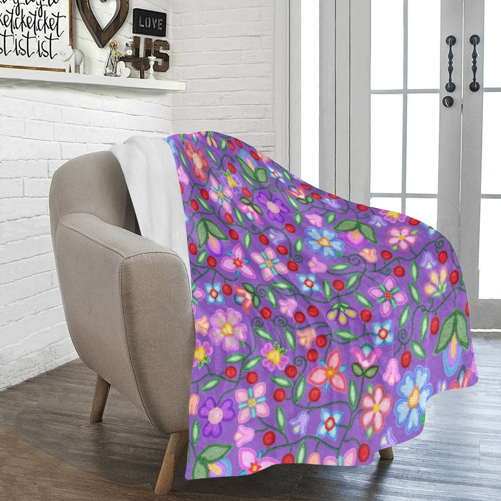 Petal Harmony Lavender Large Micro Fleece Blanket