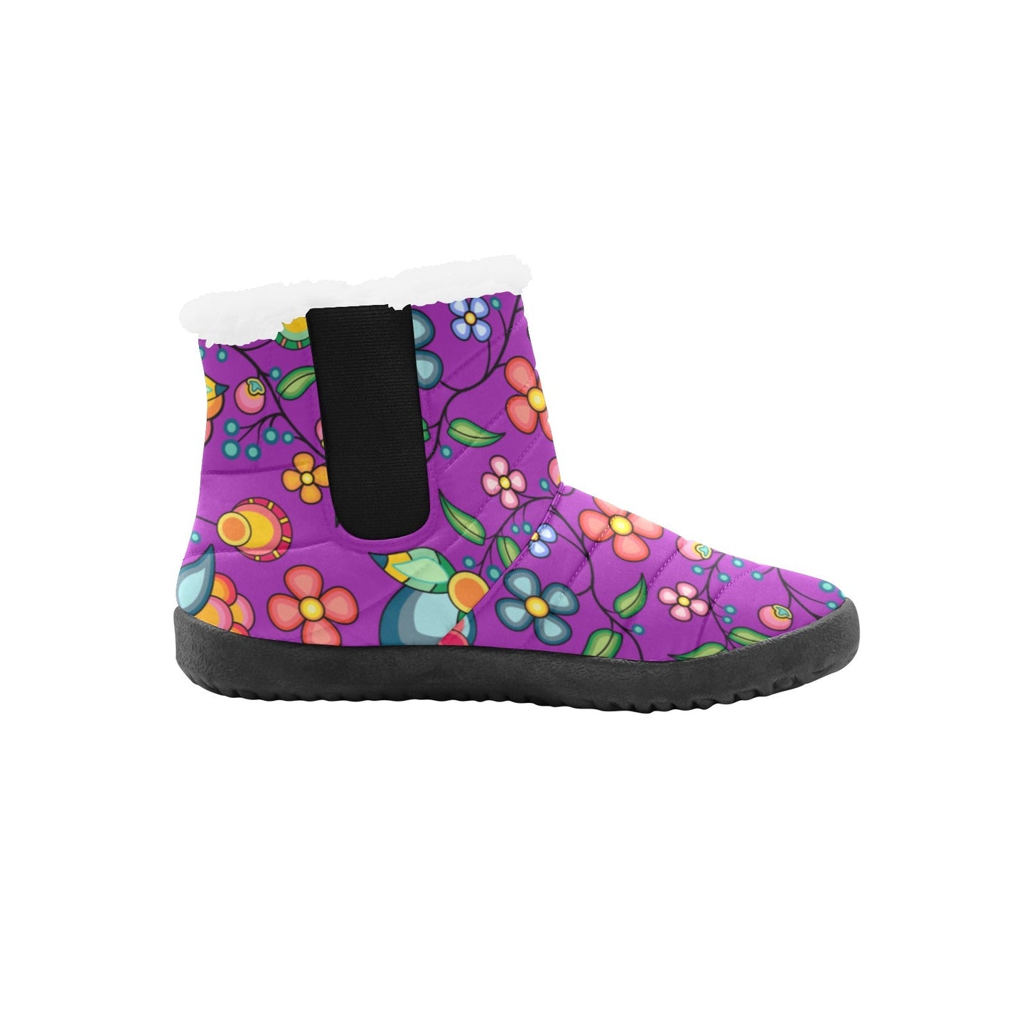 Floral Bounty Purple Women's Padded Winter Boot