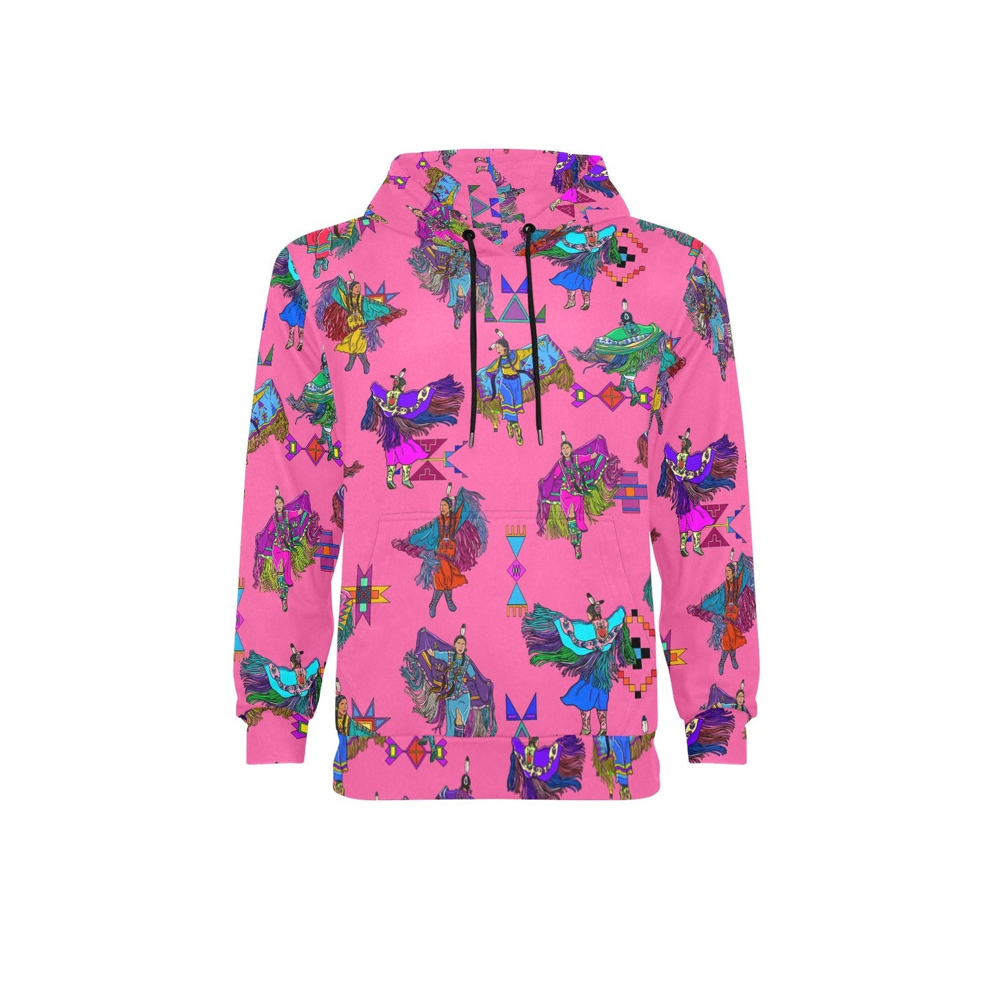 Women's Fancy Dancers Pink Men's Long Sleeve Fleece Hoodie