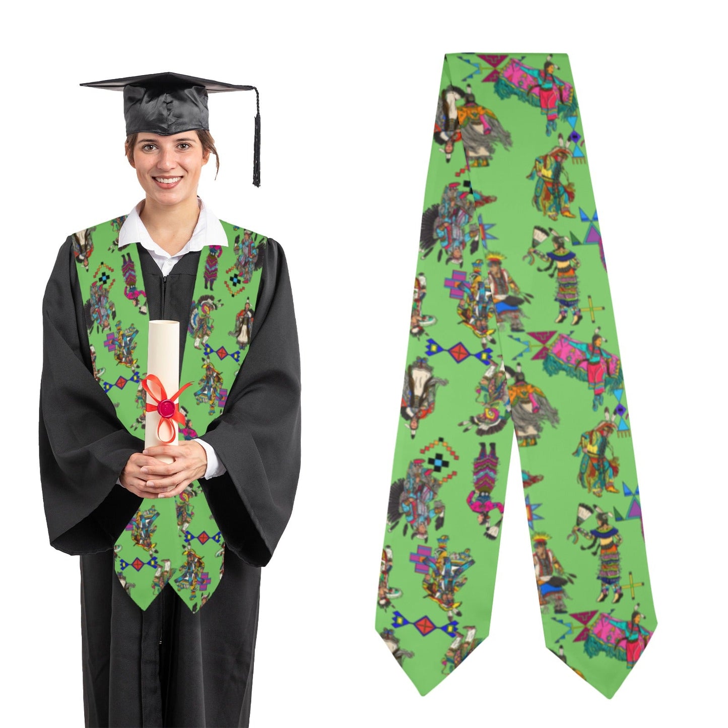 Grand Entry Dancers Grass Graduation Stole