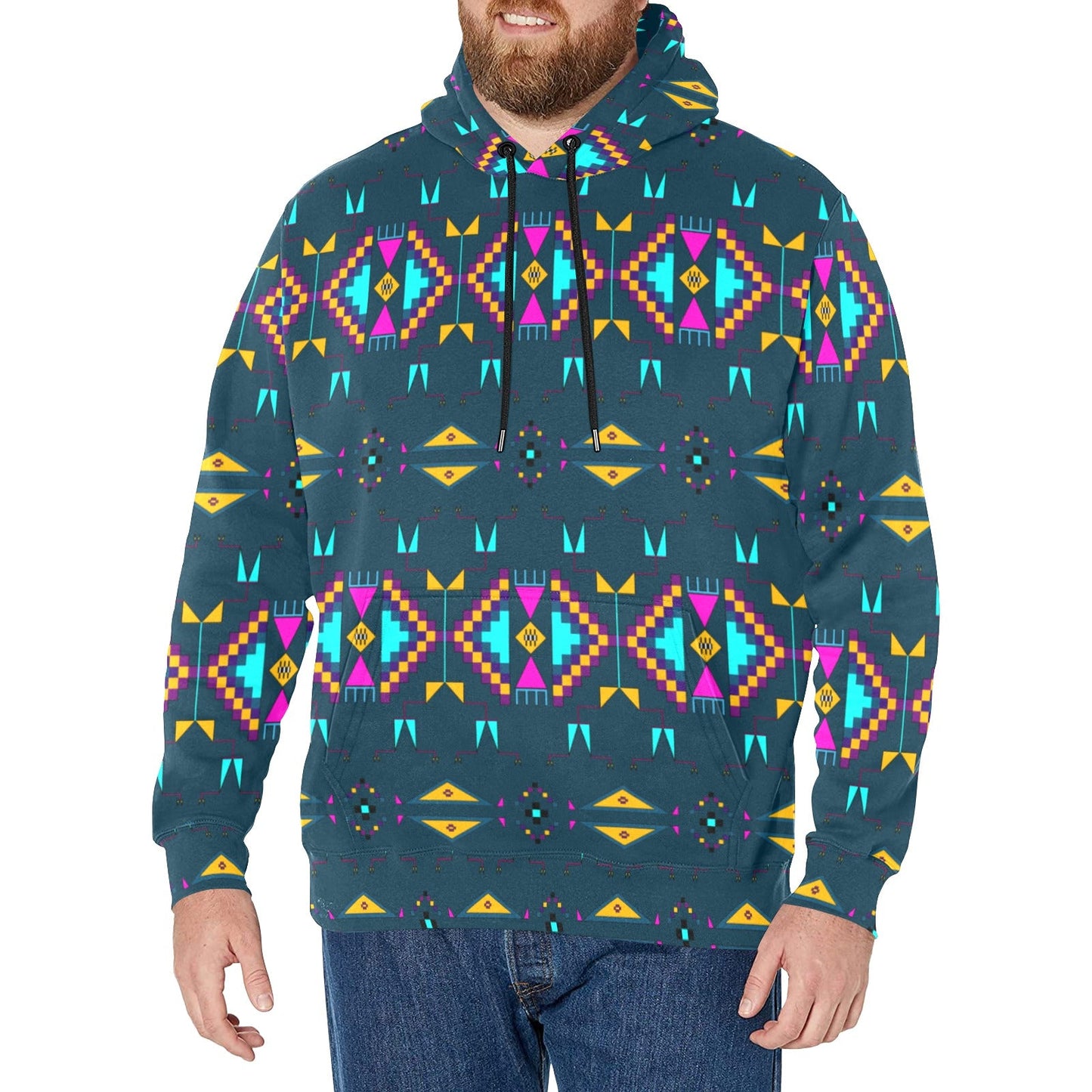 Rite of Passage Dark Teal Men's Long Sleeve Fleece Hoodie