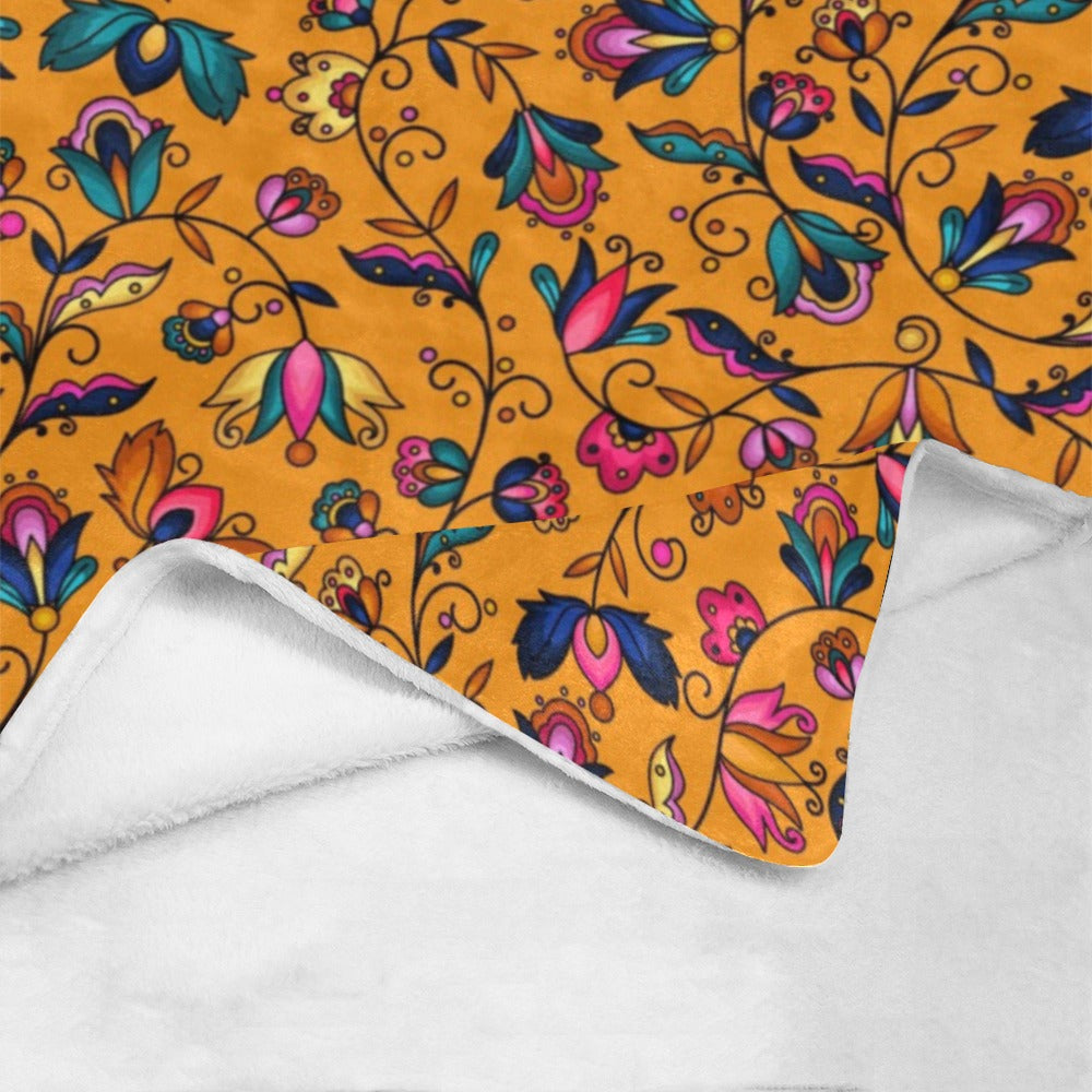 Copper Prairie Petals Orange Ultra-Soft Micro Fleece Blanket 50"x60"