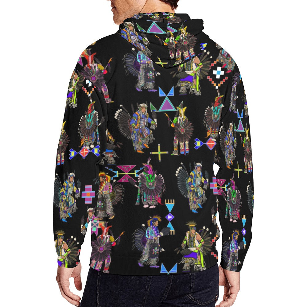 Men's Tradish Dancers Black Men's Zipper Hoodie