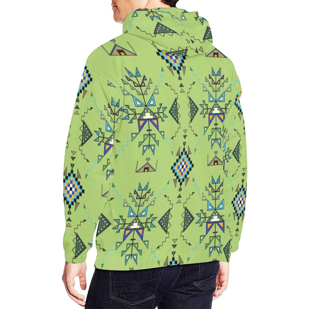 Bear Shield Green Hoodie for Men