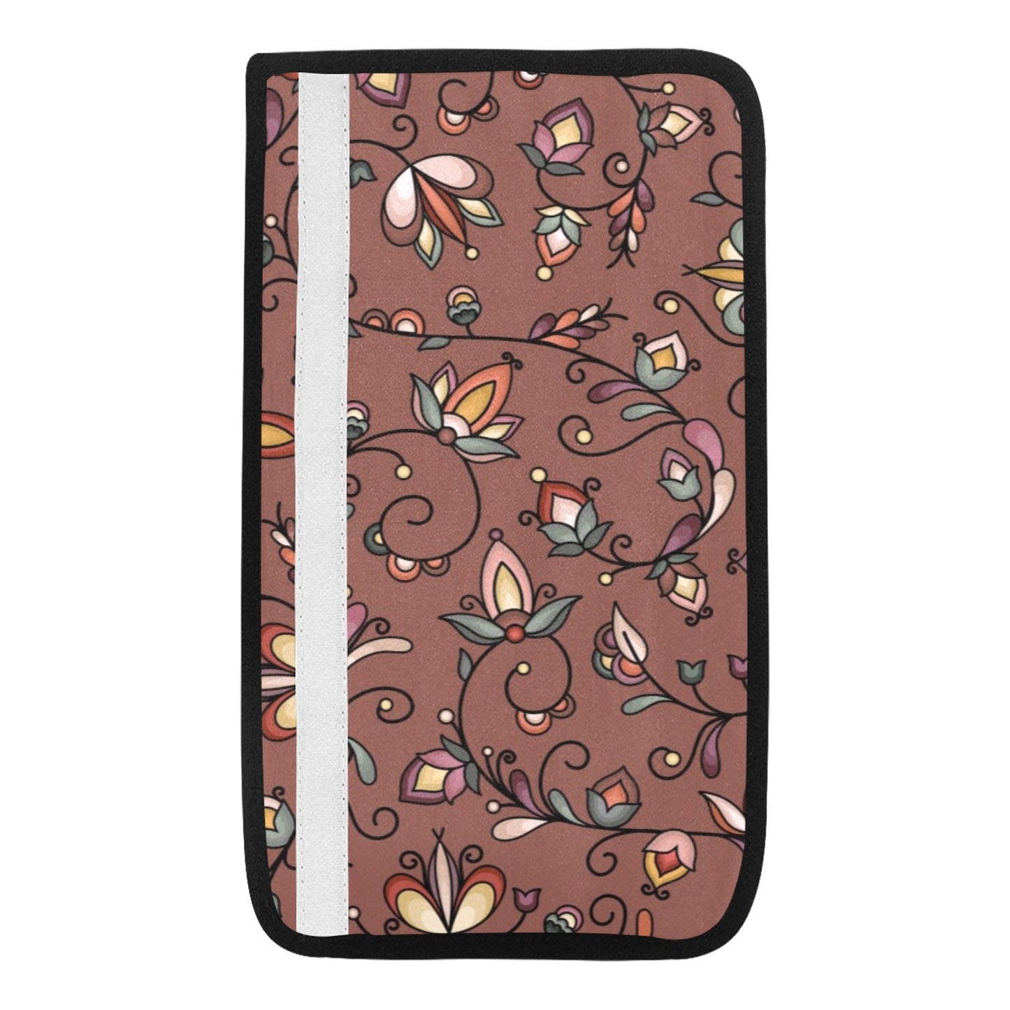 Burnt Sky Petals Brown Seat Belt Cover