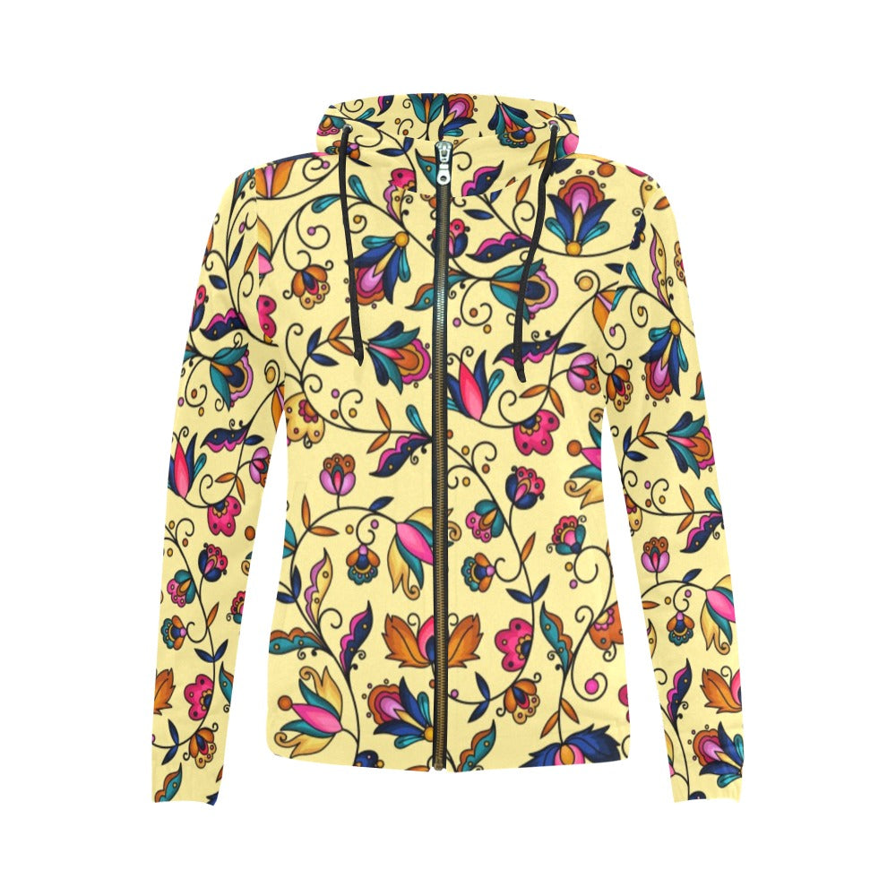 Copper Prairie Petals Full Zip Hoodie for Women