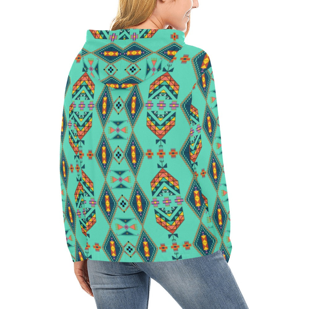 Travois Tipi Smoky Sky Hoodie for Women