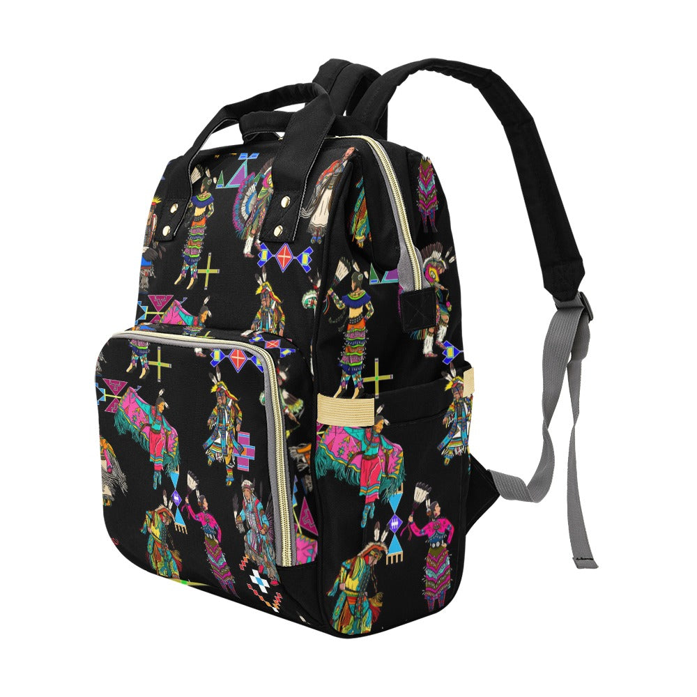 Grand Entry Dancers Black Multi-Function Diaper Backpack