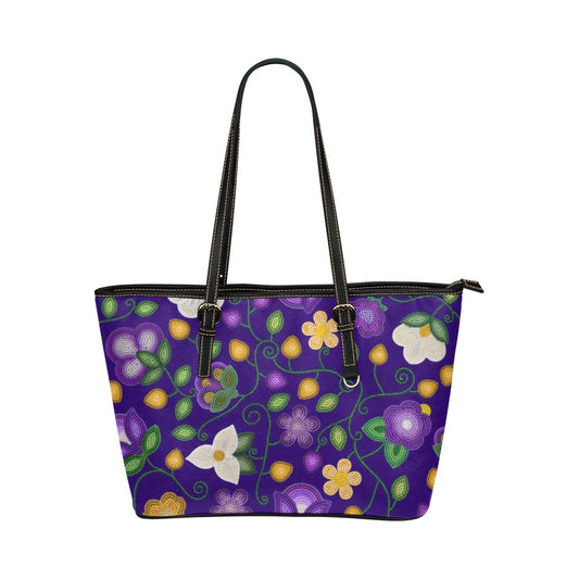 Midnight Moss Bloom Aubergine Leather Tote