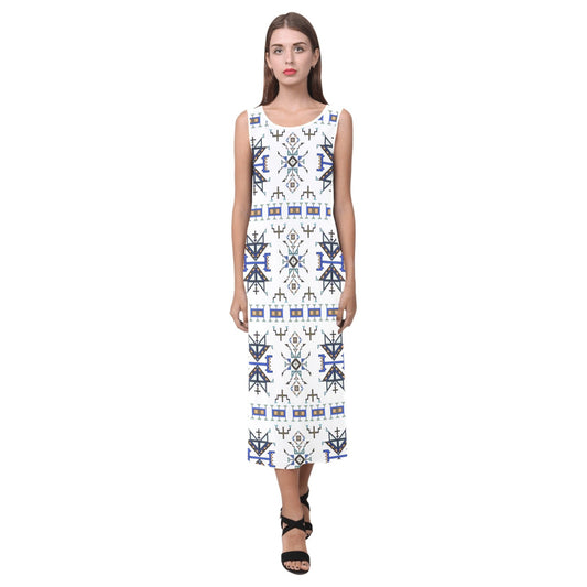 Eagle Strike White Phaedra Sleeveless Open Fork Long Dress